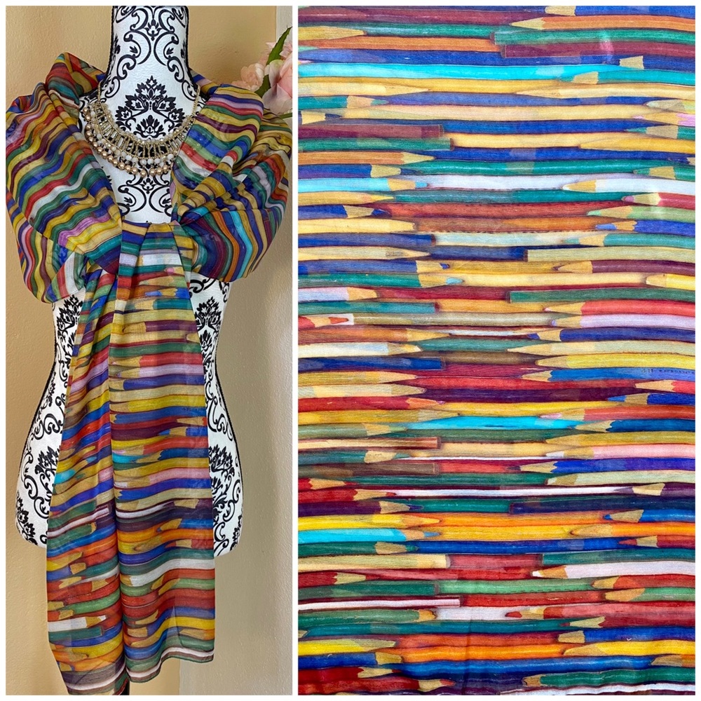 Color Pencils Scarf Frank Lloyd Wright